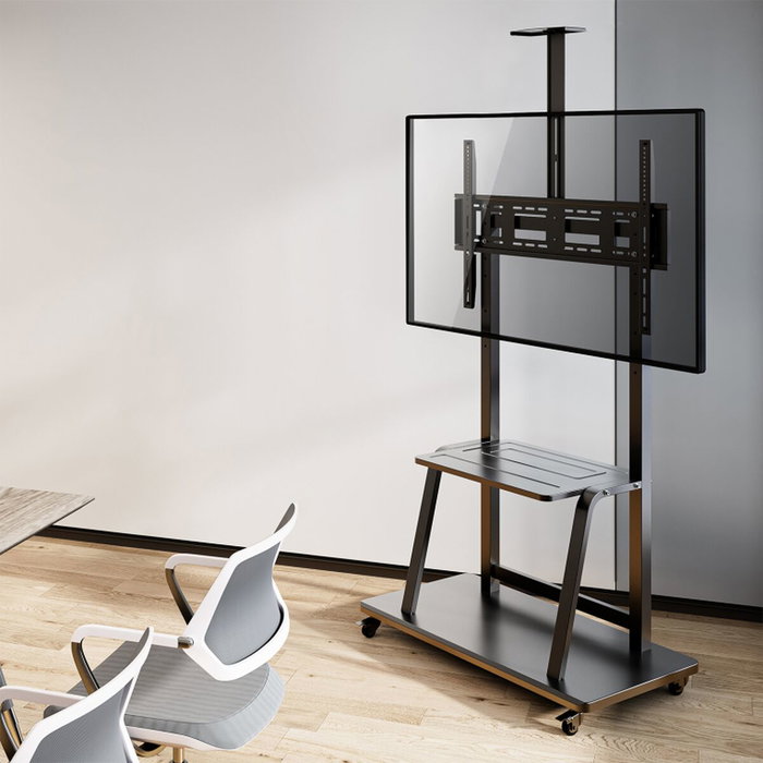 Aisens Soporte de Suelo ECO FT100E-135 con Ruedas, Bandeja DVD y Soporte Cámara, 37-100 pulgadas Aisens Soporte de Suelo ECO FT100E-135 con Ruedas, Bandeja DVD y Soporte Cámara, 37-100 pulgadas