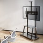 Aisens Soporte de Suelo ECO FT100E-135 con Ruedas, Bandeja DVD y Soporte Cámara, 37-100 pulgadas