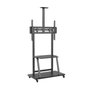 Aisens Soporte de Suelo ECO FT100E-135 con Ruedas, Bandeja DVD y Soporte Cámara, 37-100 pulgadas