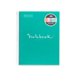Bloc Miquelrius Emotions Notebook 5 Micro.Tapa Extra A4 120H 90G Cuadric.5X5 Turquesa (Set de 5)