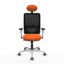 PIQUERAS Y CRESPO Silla de oficina Zulema con mecanismo Sincro, Naranja y Negro