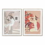 DKD Home Decor Set de 2 Cuadros de Lienzo Mujer Enmarcado 50x70 cm