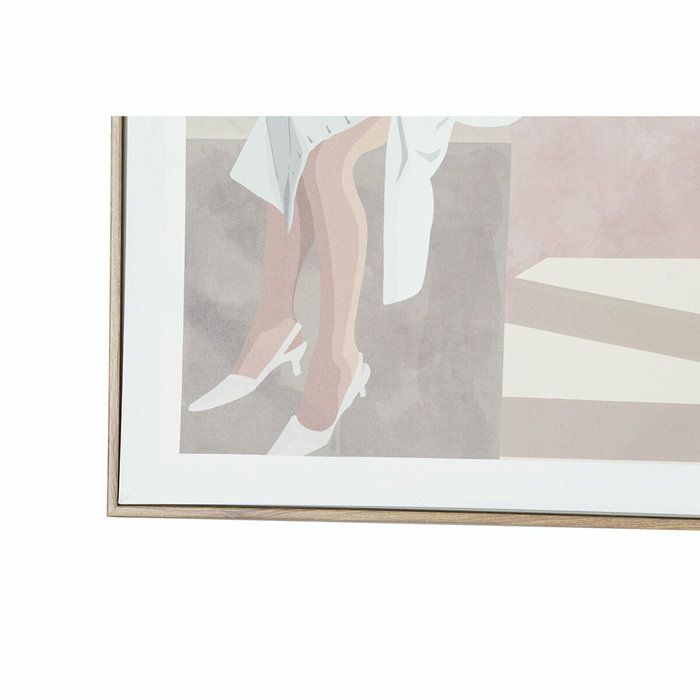 DKD Home Decor Set de 2 Cuadros de Lienzo Mujer Enmarcado 50x70 cm