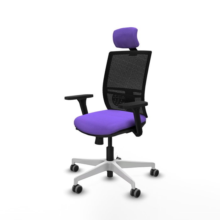 PIQUERAS Y CRESPO Silla de oficina Yunquera con mecanismo Sincro/Traslack, Lila y Negro
