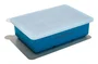 Muitomas Bandeja para cubitos de hielo de silicona con tapa, color azul y blanco, molde para 6 cubitos XL ICECUBESILBL