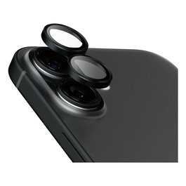 PanzerGlass Protector de Lente de Cámara Cerámico PanzerGlass Hoops para iPhone 16 y iPhone 16 Plus, Resistente a Rayones y Golpes, Aplicación en Seco, Negro