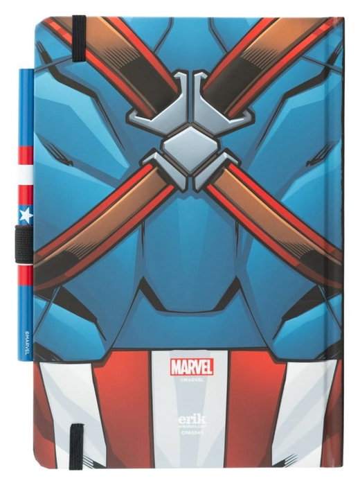 Grupo Erik Marvel Capitán América Cuaderno Premium con Bolígrafo Uniform A5 Grupo Erik Marvel Capitán América Cuaderno Premium con Bolígrafo Uniform A5