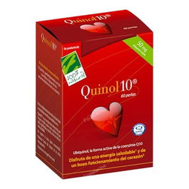 CIEN POR CIEN NATURAL Quinol 10 50Mg 60 Perlas Ubiquinol Coenzima Q10 y Vitamina B1 para el Corazón
