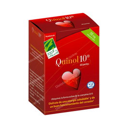 CIEN POR CIEN NATURAL Quinol 10 50Mg 60 Perlas Ubiquinol Coenzima Q10 y Vitamina B1 para el Corazón