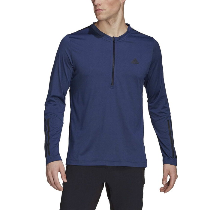 Camiseta de Manga Corta Hombre Adidas 1/4-Zip Azul oscuro 39