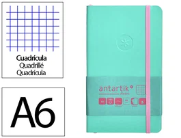 Antartik Cuaderno A6 Tapa Blanda Cuadriculado Rosa y Turquesa, 100 Hojas 80 gr FSC
