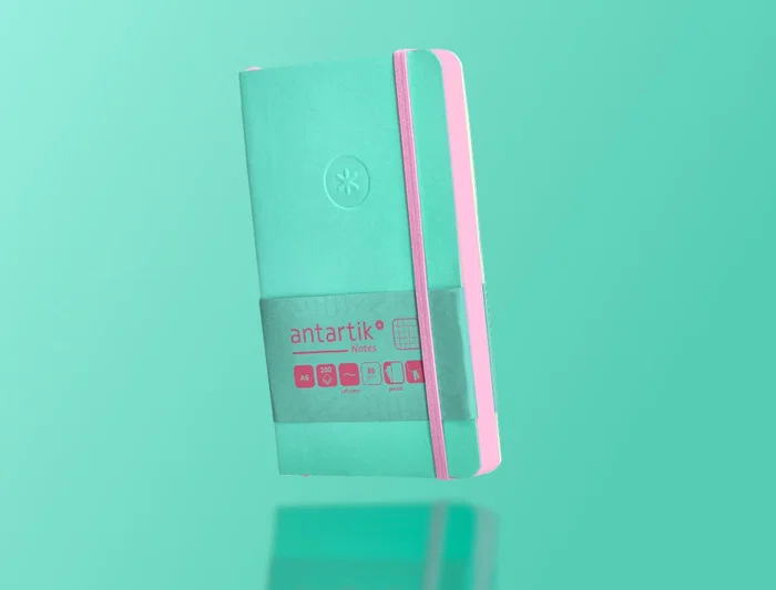 Antartik Cuaderno A6 Tapa Blanda Cuadriculado Rosa y Turquesa, 100 Hojas 80 gr FSC