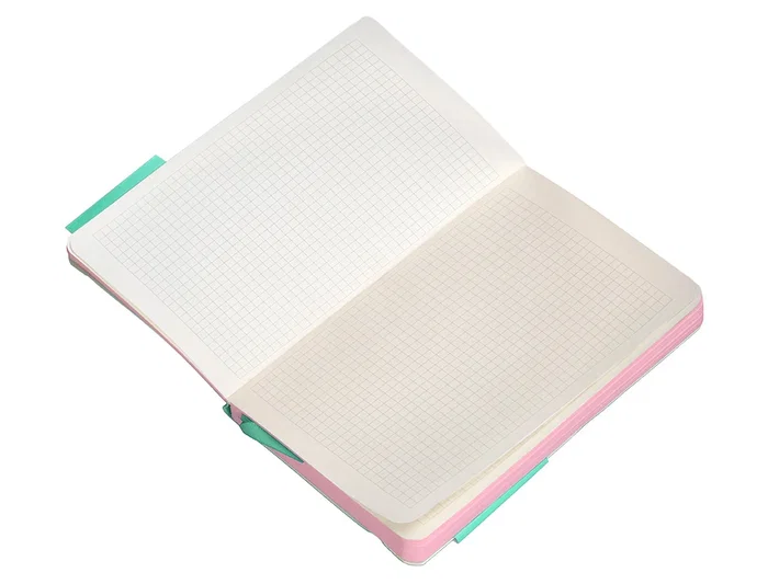 Antartik Cuaderno A6 Tapa Blanda Cuadriculado Rosa y Turquesa, 100 Hojas 80 gr FSC