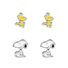PEERS HARDY Set 2 Pares de Pendientes Snoopy y Woodstock Oficiales