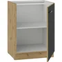 Cuisinier Mueble Bajo MODENA60D1F 60 cm 1 Puerta Batiente Roble Artesanal y Negro Mate