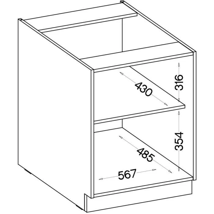 Cuisinier Mueble Bajo MODENA60D1F 60 cm 1 Puerta Batiente Roble Artesanal y Negro Mate