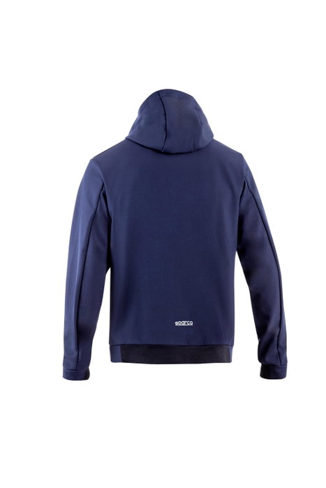 Sparco Chaqueta Softshell con Capucha Azul/BK Talla XL Sparco Chaqueta Softshell con Capucha Azul/BK Talla XL