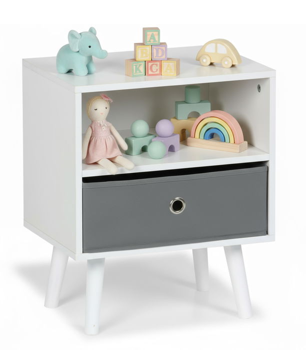 Inde Mesita Auxiliar con 1 Cajón, Mueble de Apoyo, 39 x 29 x 47 cm (2 Unidades)