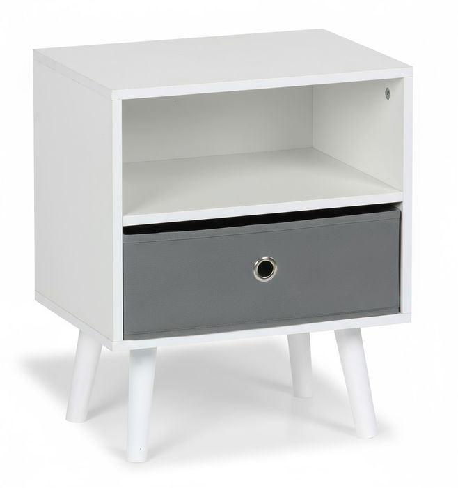 Inde Mesita Auxiliar con 1 Cajón, Mueble de Apoyo, 39 x 29 x 47 cm (2 Unidades)