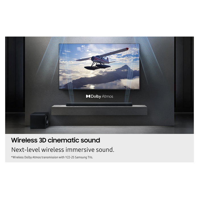 Samsung HW-QS750F Barra de Sonido Q-Series 5.1.2 Canales con Dolby Atmos y Subwoofer Inalámbrico - Titan Black