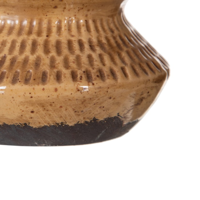 Jarrón Marrón Cerámica Decoración 15 X 15 X 9 cm (Set de 2)