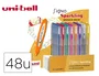 Uniball UM-120 Bolígrafo Tinta Gel 0,7 mm Expositor de 48 Colores con Purpurina