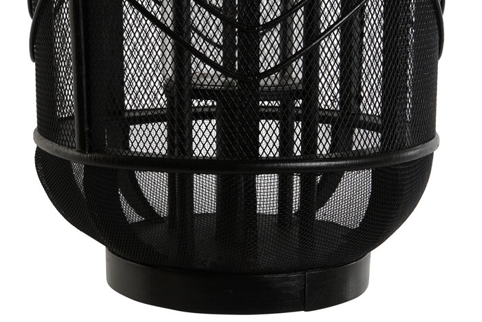 DKD Home Decor Portavelas Metal Ratan Negro DKD Home Decor Portavelas Metal Ratan Negro