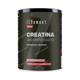 ZENEMENT Creatina Monohidrato en Polvo 500g, Alta Solubilidad y Biodisponibilidad, Suplemento Vegano sin Gluten