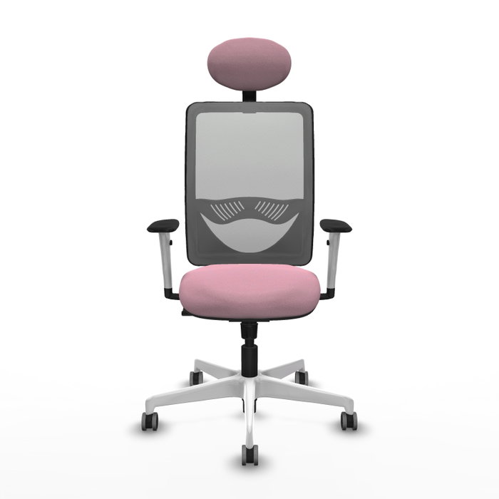 PIQUERAS Y CRESPO Silla de oficina Zulema Rosa/Gris con mecanismo Sincro PIQUERAS Y CRESPO Silla de oficina Zulema Rosa/Gris con mecanismo Sincro