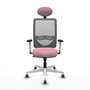 PIQUERAS Y CRESPO Silla de oficina Zulema Rosa/Gris con mecanismo Sincro
