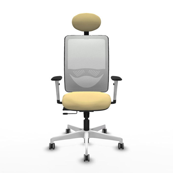 PIQUERAS Y CRESPO Silla de oficina Zulema con mecanismo Sincro/Traslack, Crema y Blanco PIQUERAS Y CRESPO Silla de oficina Zulema con mecanismo Sincro/Traslack, Crema y Blanco