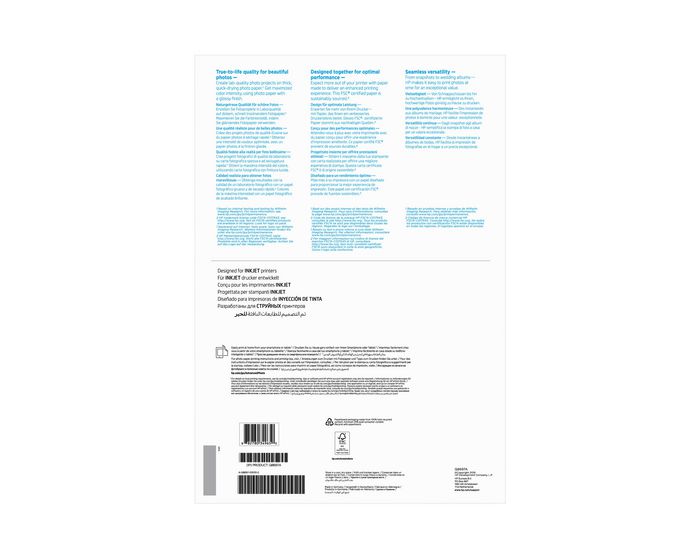 HP Papel Fotográfico Advanced con Brillo A3, 250 g/m², 20 Hojas