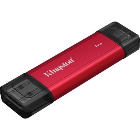 Kingston SPSD/1TB Disco Externo SSD Dual Portable 1TB USB Tipo-C y USB 3.2 Rojo