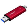 Kingston SSD Portátil Dual USB-A/C 1TB NVMe, USB 3.2 Gen 2 hasta 1050MB/s, Negro y Rojo, Compatible con Windows, Mac, Android, iOS