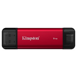 Kingston SSD Portátil Dual USB-A/C 1TB NVMe, USB 3.2 Gen 2 hasta 1050MB/s, Negro y Rojo, Compatible con Windows, Mac, Android, iOS