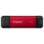 Kingston SSD Portátil Dual USB-A/C 1TB NVMe, USB 3.2 Gen 2 hasta 1050MB/s, Negro y Rojo, Compatible con Windows, Mac, Android, iOS