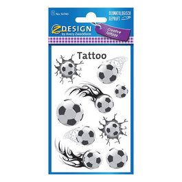 Avery 56740 Sobre con 1 Hoja y 9 Pegatinas Tattoo Balones, Blanco/Negro, 76x120mm