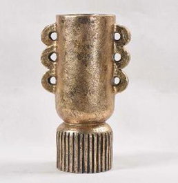 DKD Home Decor Jarrón Magnesia Envejecido Dorado 21x14x35,5 cm