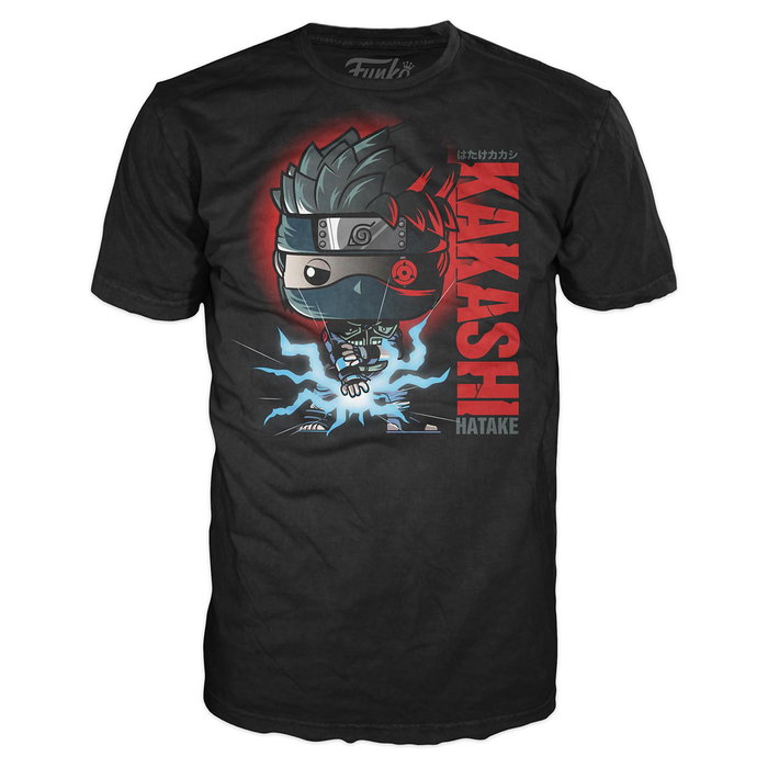Funko Pop & Tee Pack: Camiseta Unisex Kakashi Naruto Talla M + Figura Exclusiva 10cm