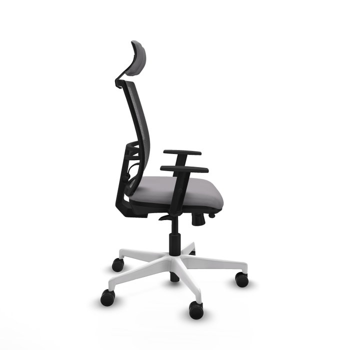 PIQUERAS Y CRESPO Silla de oficina Yunquera con mecanismo Sincro/Traslack, Gris y Negro