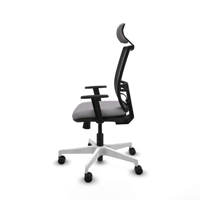 PIQUERAS Y CRESPO Silla de oficina Yunquera con mecanismo Sincro/Traslack, Gris y Negro