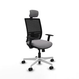 PIQUERAS Y CRESPO Silla de oficina Yunquera con mecanismo Sincro/Traslack, Gris y Negro