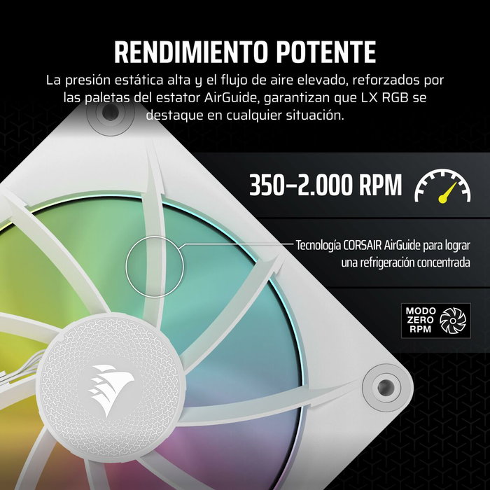 Corsair CO-9051031-WW Ventilador de 14 cm Blanco con Iluminación LED