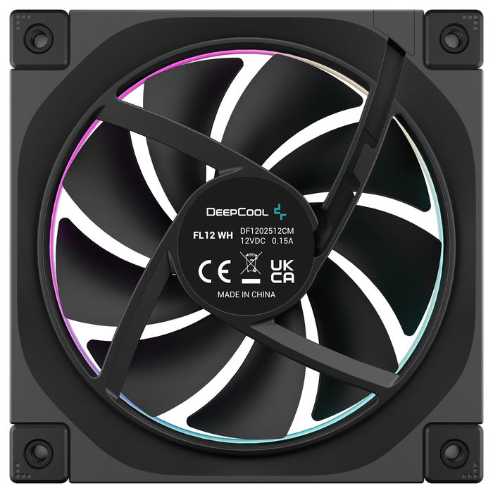 Deepcool FL12 ARGB - Ventilador para PC 120 mm Negro con Iluminación ARGB, Control PWM, Rodamiento FDB, 9 Aspas, 500-2150 RPM, 55 CFM, 32 dB