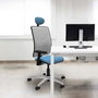 PIQUERAS Y CRESPO Silla de oficina Motilla con mecanismo Sincro, Azul cielo y Gris
