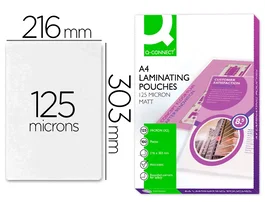 Q-connect Bolsa de plastificar 303 x 216 mm Din A4 125 mc Autoadhesivas Caja de 100 Unidades