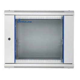 Extralink Armario Rack 9U 600x450 Gris con Puerta de Vidrio