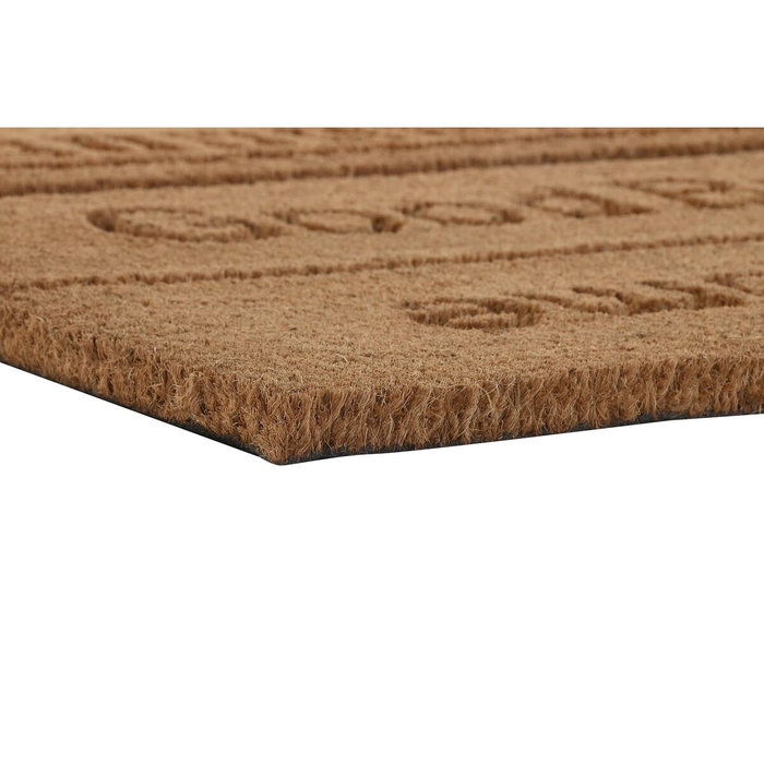 DKD Home Decor Felpudo de Coco y Goma Grabado, Pack de 2, Marrón