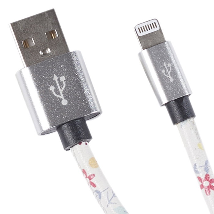 Be Mix Cable USB/iPhone 2.4A Carga Rápida 2 Metros Carga Sincronización Recubrimiento Estampado Compatible iPhone iPad iPod