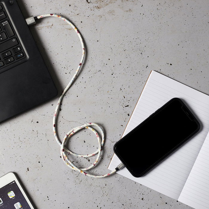 Be Mix Cable USB/iPhone 2.4A Carga Rápida 2 Metros Carga Sincronización Recubrimiento Estampado Compatible iPhone iPad iPod